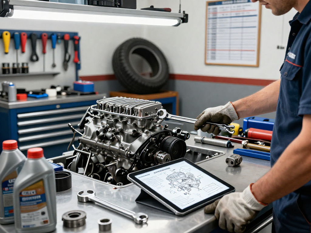 Mechanic using USAG 285x wrenches in a classic car workshop
